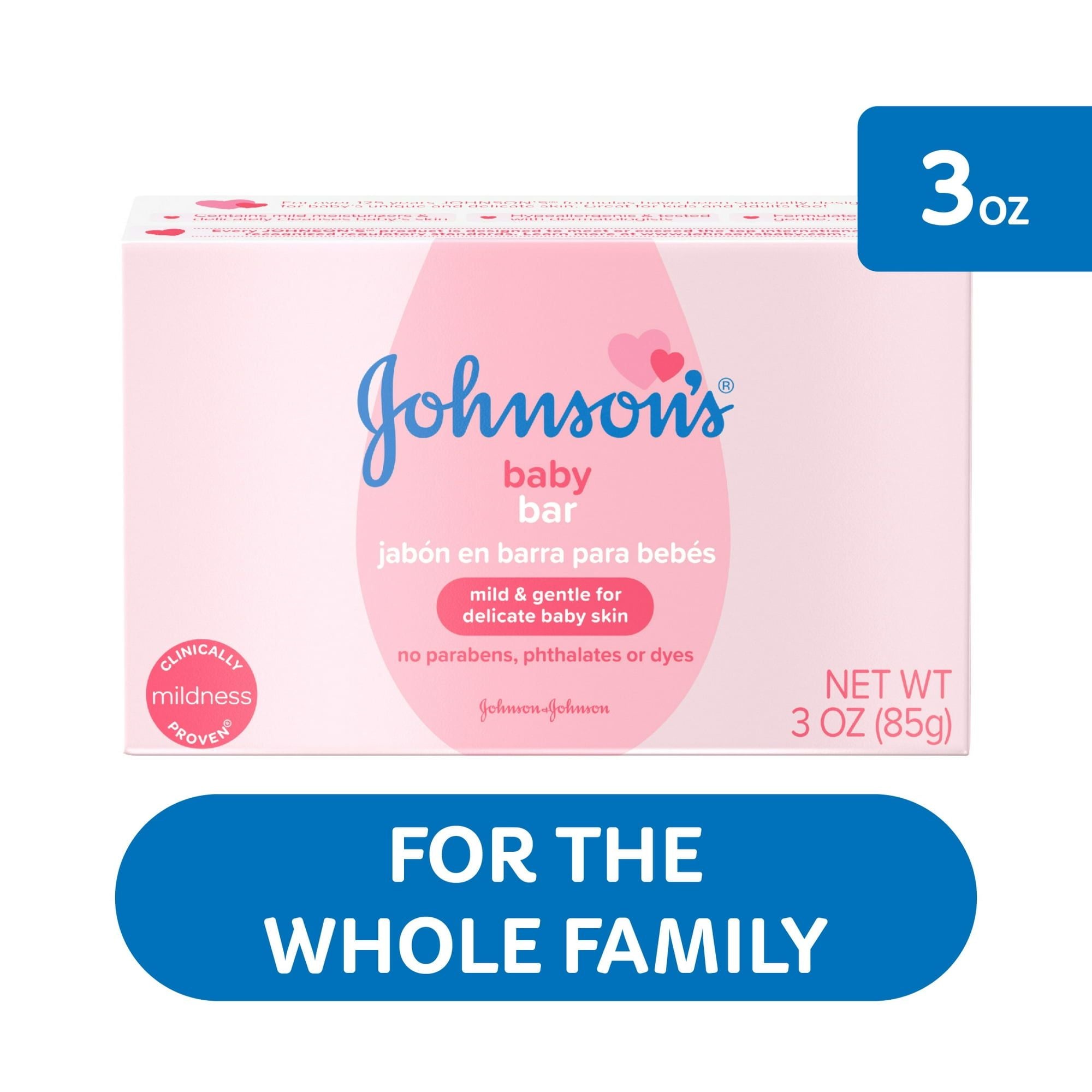 Johnson's Baby Bar Soap Body Wash, Gentle for Baby Bath and Skin Care, 3 oz EasyOptionXY LLC