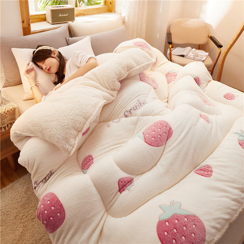 Winter Thick Quilt - Lamb Velvet Double Quilt Core for Dormitory Single Bed (100x150cm to 200x230cm) Pi-Mart