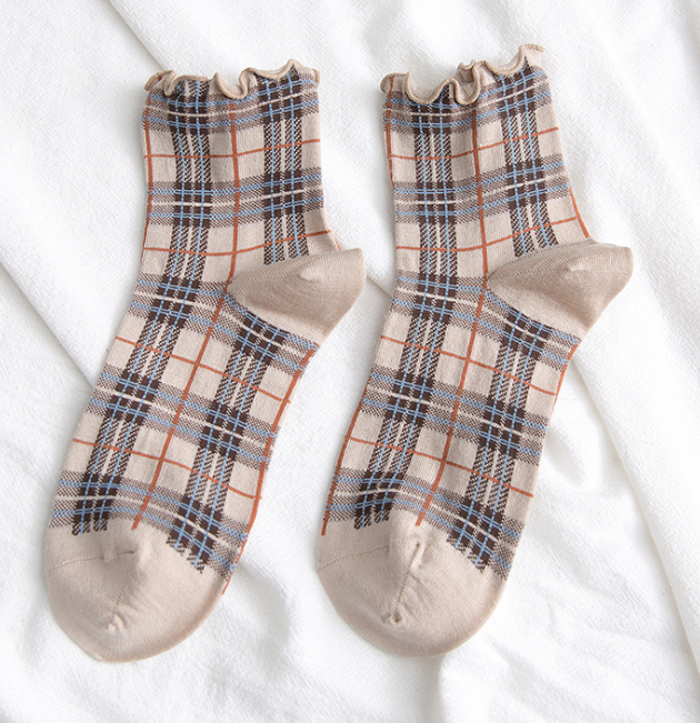 Vintage Check Ladies Socks