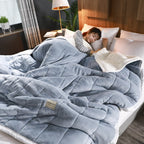 Fleece Blankets And Throws Thick Warm Winter Blankets Home Super Soft Duvet Luxury Solid Blankets On Twin Bedding Pi-Mart