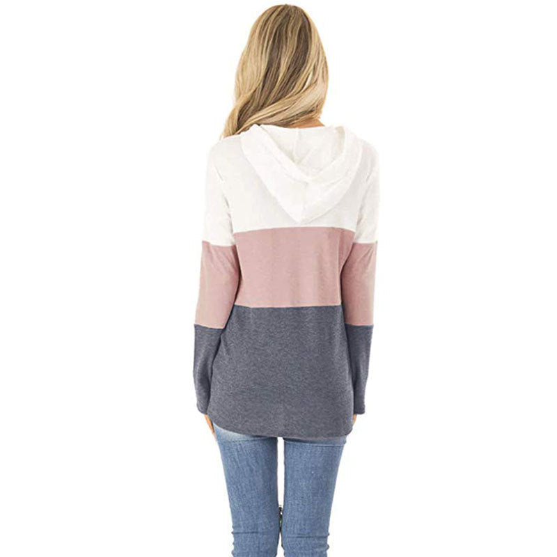 Collared drawstring hooded pocket hoodie Pi-Mart