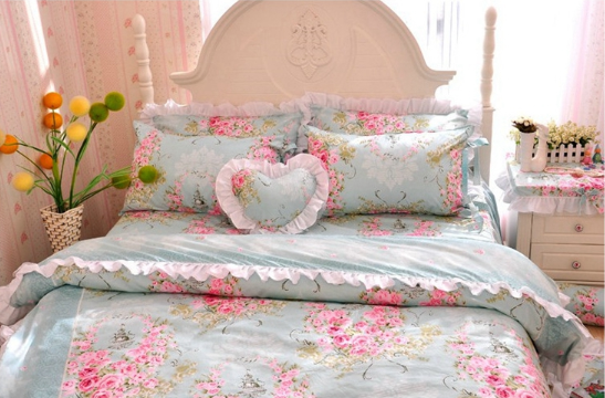 Princess style summer four-piece lace duvet cover Pi-Mart