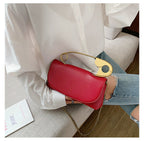 Ladies Personality Fashion Pin Top Handle Purse Leather Women Handbag Pi-Mart