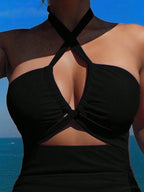 Women's Two-piece Casual Swimsuit P48 Black - SJB-DIAMOND ELITES
