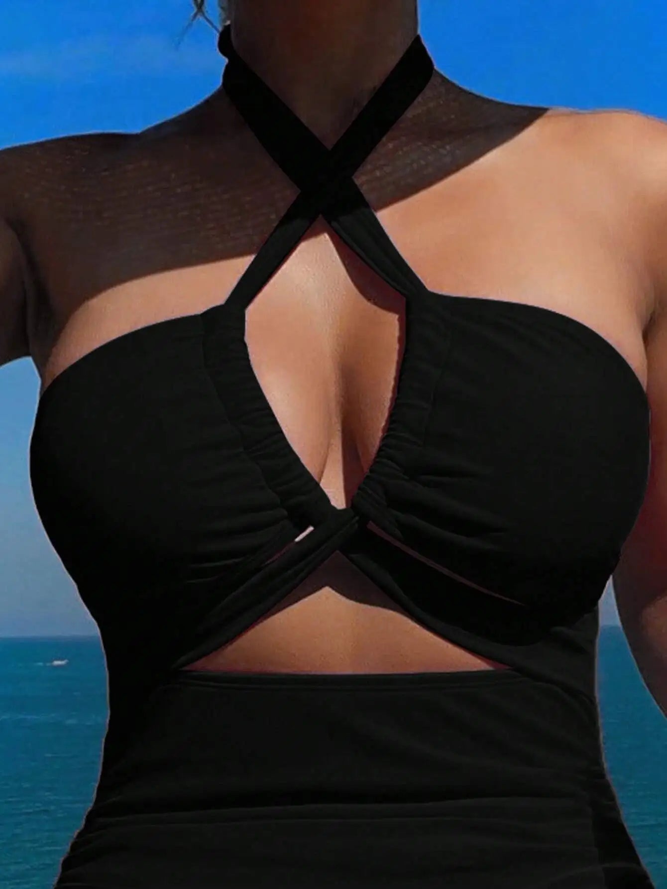 Women's Two-piece Casual Swimsuit P48 Black - SJB-DIAMOND ELITES