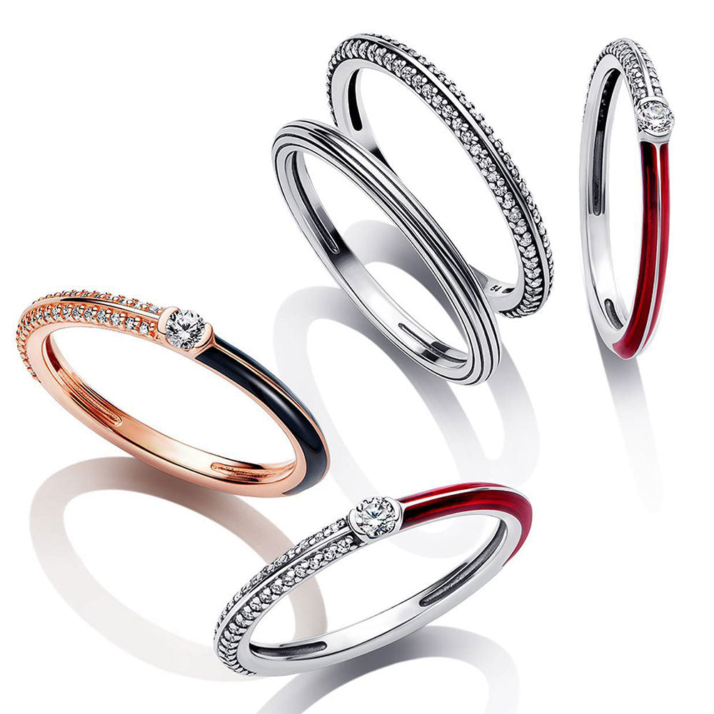 Celestial Blue Sparkling Moon And Sun Rings Pi-Mart