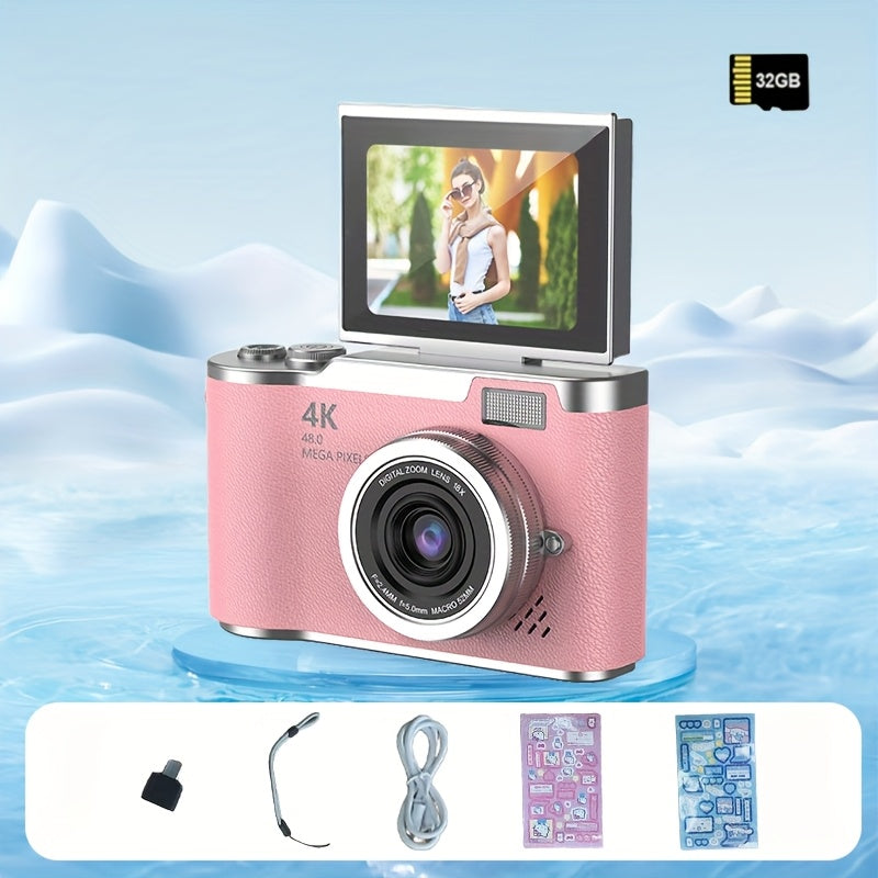New high-definition digital camera Simple operation of buttons to take photos and videos Beginner entry CCD card machine surprise gift for friends You can choose to use a 32G memory card for direct storage and use portable-mu Lootquake LLC