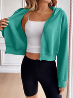 Relaxed Minimalist Zip-Up Dropped Shoulder Hooded Jacket Casual & Comfortable Lightweight Outerwear Stevvex