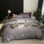 Bed Sheet Duvet Cover Simple Embroidery Four-piece Pure Cotton Pi-Mart