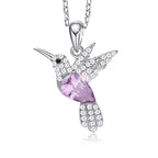 Hummingbird Jewelry Set Silver Plated Chain Necklace Stud Pi-Mart