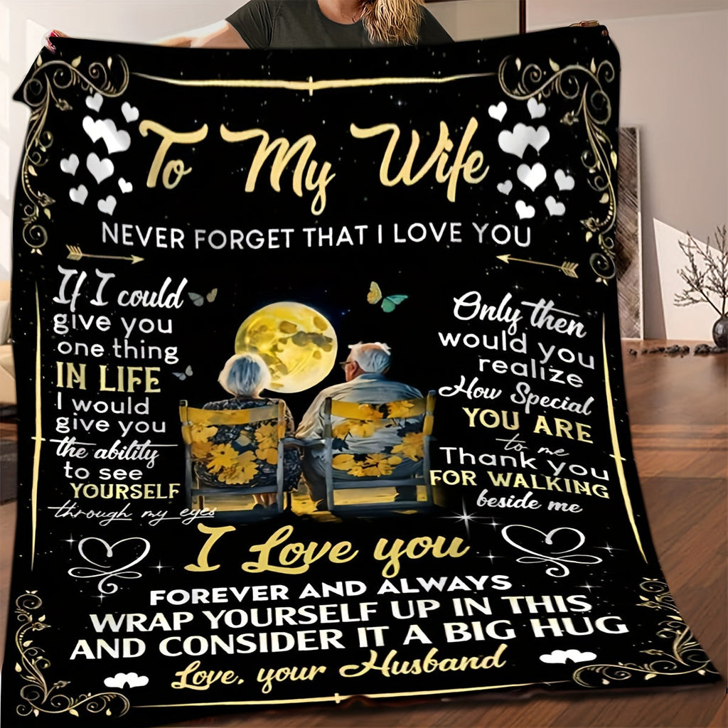 1pc Husband Gifts For Wife Blanket Soft Flannel Sofa Blanket TV Blanket For Home Decor Lootquake LLC