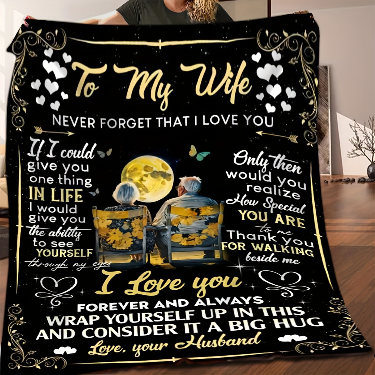 1pc Husband Gifts For Wife Blanket Soft Flannel Sofa Blanket TV Blanket For Home Decor Lootquake LLC