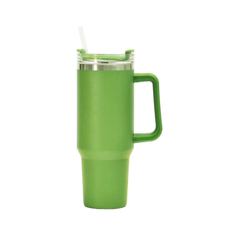 40oz Straw Coffee Insulation Cup With Handle Portable Car Stainless Steel Water Bottle LargeCapacity Travel BPA Free Thermal Mug Pi-Mart