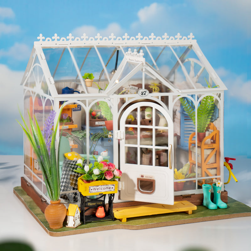 Rolife Mengyu Flower Minature House DIY Building Toys With LED Light For Gifts Pi-Mart