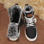 Men's Print Boots Autumn And Winter High-top British Style Comfy Breathable Casual Flat Shoes Outdoor Walking Running Boots Pi-Mart