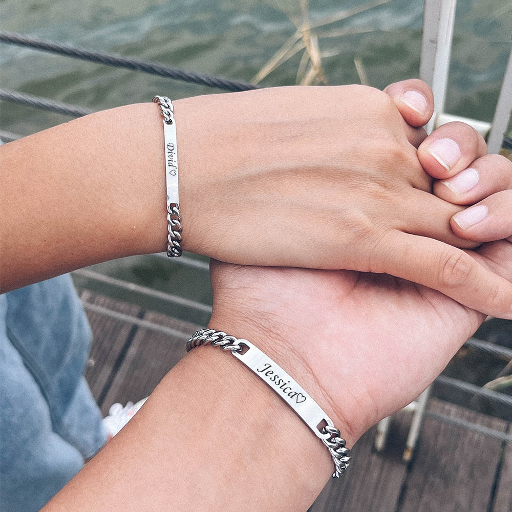 Stainless Steel Couple Bracelet Pi-Mart