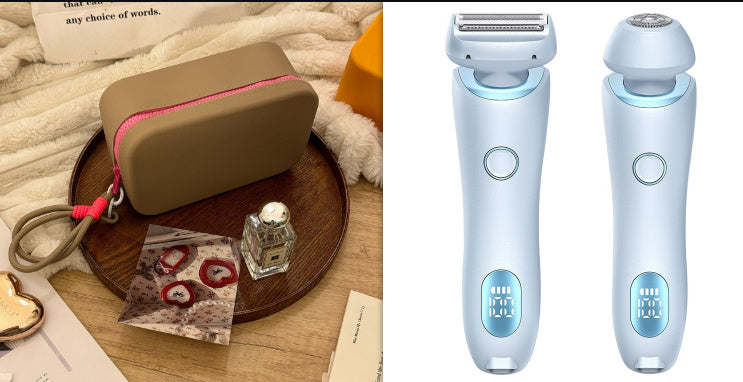 2 In 1 Hair Removal Epilator USB Rechargeable Trimmer Women Body Razor Face Leg Armpit Bikini Hand Pubic Shaver Hair Remover Pi-Mart