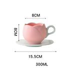 Ins Retro Tulip Coffee Cup And Saucer Set Pi-Mart
