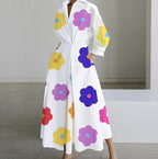Long-sleeve Blouse Elastic Waist Swing Dress Pi-Mart