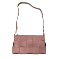 Jane & Berry Women's Woven Faux Leather Shoulder Bag, Blush