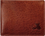RFID Bifold Leather Wallet For Men with Flip Up ID in Vintage Buffalo Brown EasyOptionXY LLC