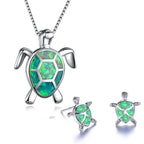 Fashion Turtle Simple Necklace Stud Earrings Set Pi-Mart