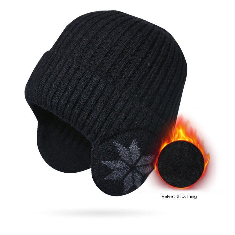 Thermal Knitting Woolen Cap Men's Fleece-lined Thickened Winter Trending Products Pi-Mart