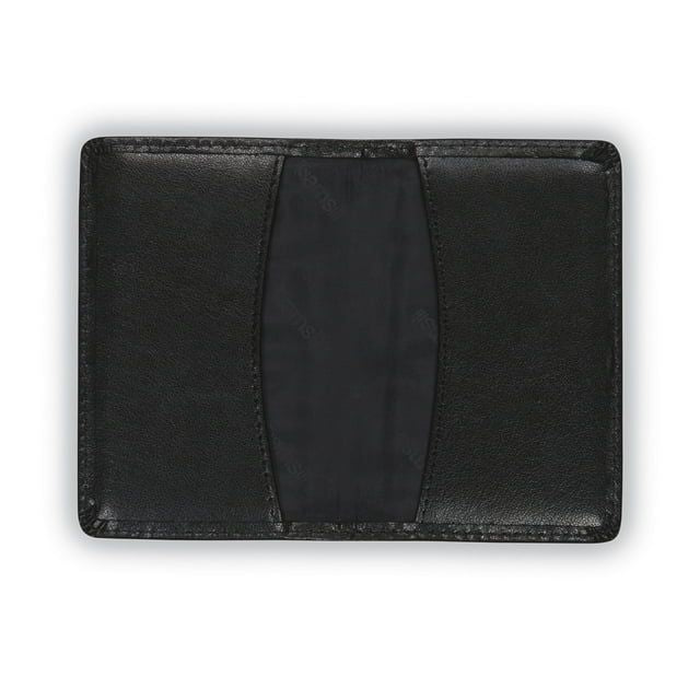 Samsill Regal Leather Business Card Wallet 25 Card Cap 2 x 3 1/2 Cards Black 81220