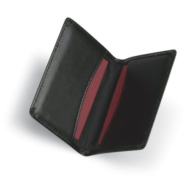 Samsill Regal Leather Business Card Wallet 25 Card Cap 2 x 3 1/2 Cards Black 81220