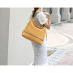 MKF Collection Blake two-tone whip stitches Vegan Leather Women's Shoulder bag with Wallet by Mia K- 2 EasyOptionXY LLC