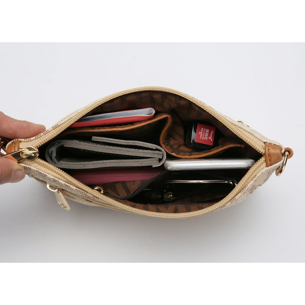 MKF Collection Helen Milan M Signature Crossbody Handbag Wristlet by Mia K. (Color Brown) EasyOptionXY LLC