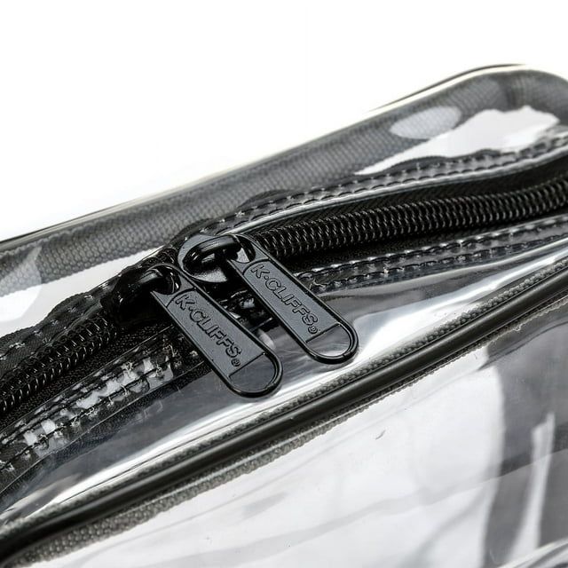 K-Cliffs Heavy Duty 8" Clear High Quality Transparent Pvc Shoulder Bag Nfl Aaf Stadium Approved Small Handbag with Adjustable Strap Black Trim Unisex