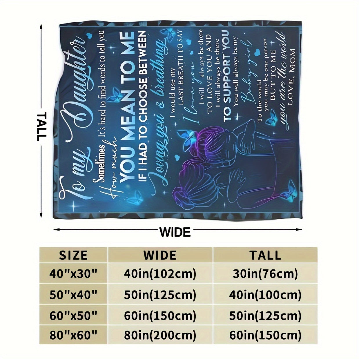 1pc Personalized Blanket - Soft, Cozy, and Heartfelt Gift for Daughter's Birthday, Graduation, and Wedding Celebrations Lootquake LLC