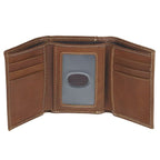 Christian Art Gifts Genuine Premium 100% Full Grain Leather RFID Blocking Trifold Wallet with Jesus Fish Emblem for Men: Faith-based Inspirational Accessory for Credit Cards, Bills, ID, Photos, Brown EasyOptionXY LLC