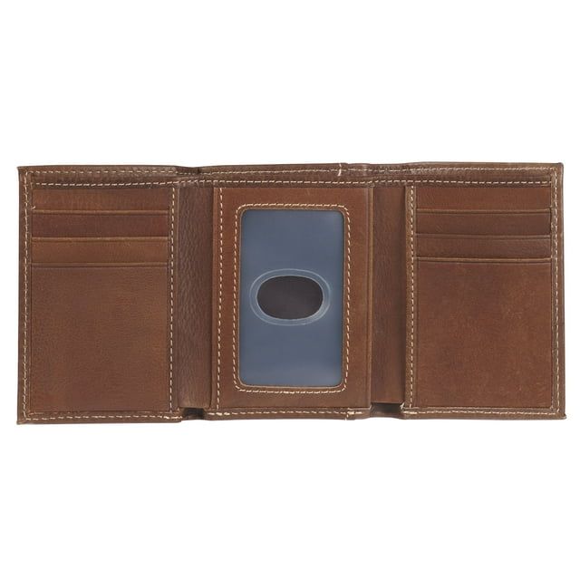 Christian Art Gifts Genuine Premium 100% Full Grain Leather RFID Blocking Trifold Wallet with Jesus Fish Emblem for Men: Faith-based Inspirational Accessory for Credit Cards, Bills, ID, Photos, Brown EasyOptionXY LLC