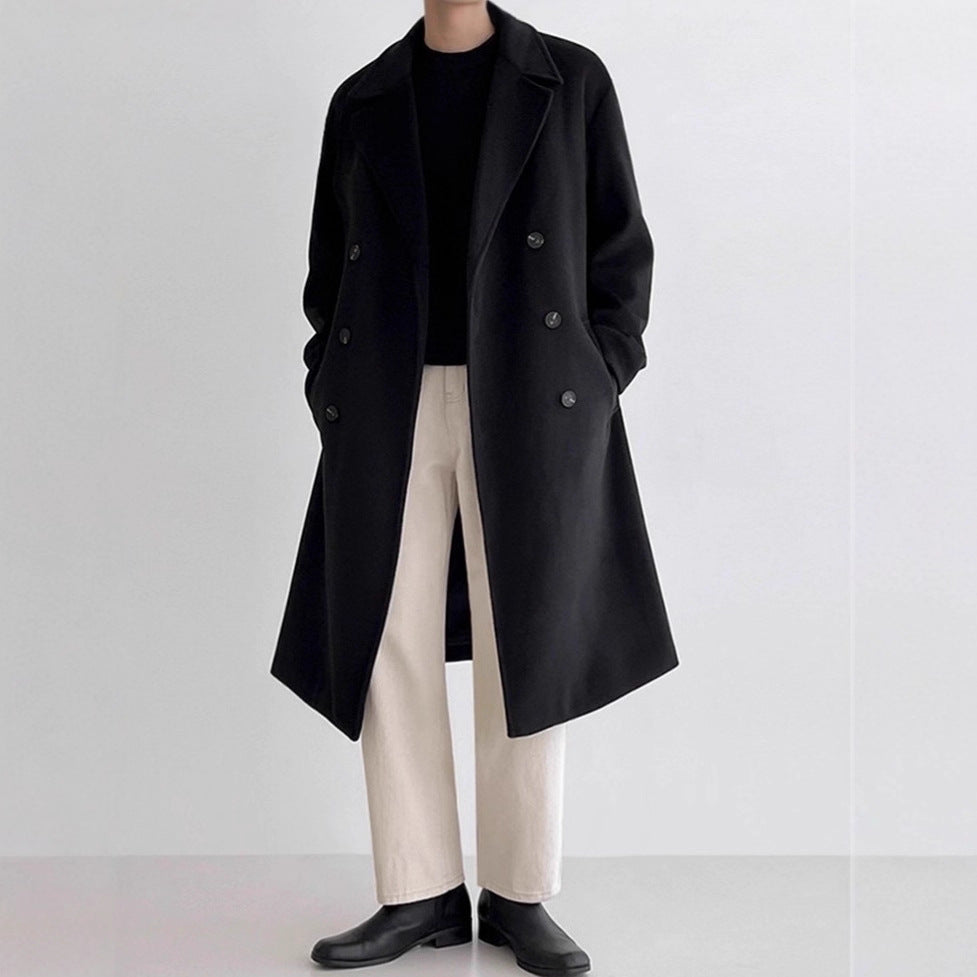 Men's Wool Overcoat, Thick And Loose Wool Jacket Pi-Mart