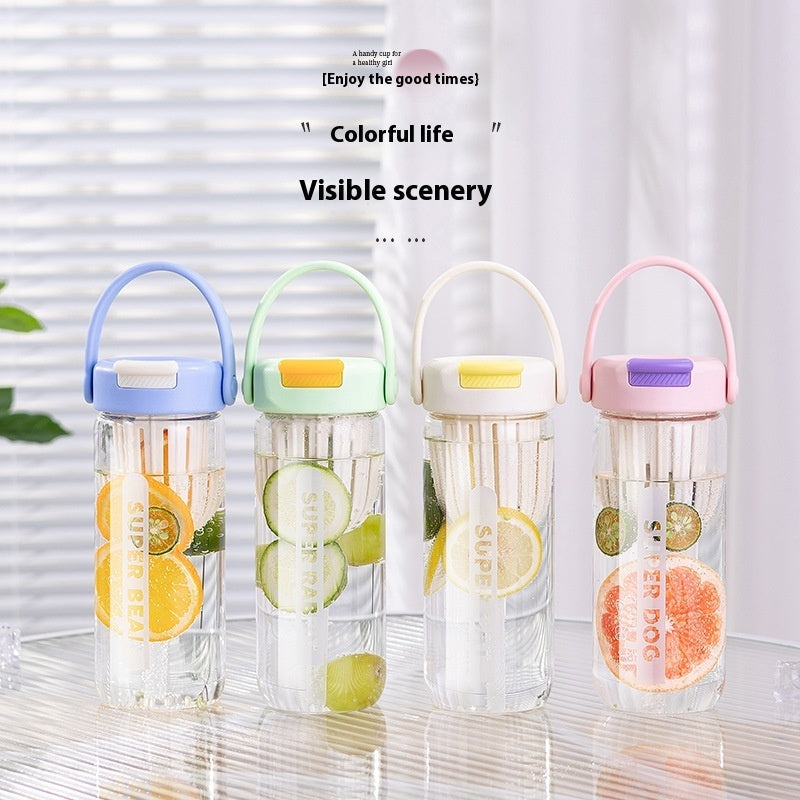 Glass Simple And Portable With Straw Cup Pi-Mart
