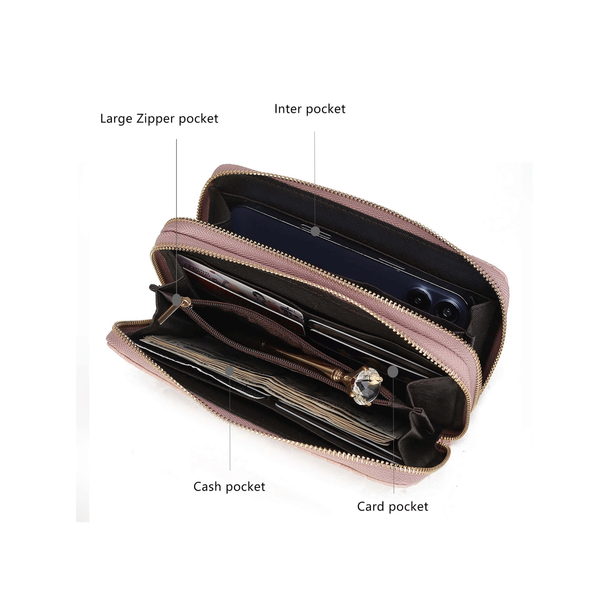 MKF Collection Aurora M Signature Wallet by Mia K., Rose (Color Pink) EasyOptionXY LLC