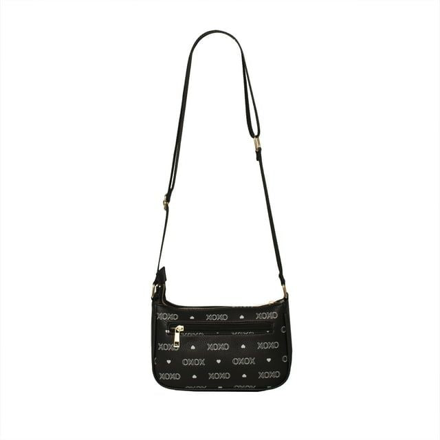XOXO Medium Black Urban Heart Cross Body Handbag with Purse for Women. EasyOptionXY LLC