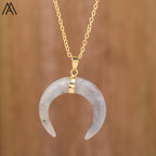 Moon Shape Amethyst Necklace Pi-Mart