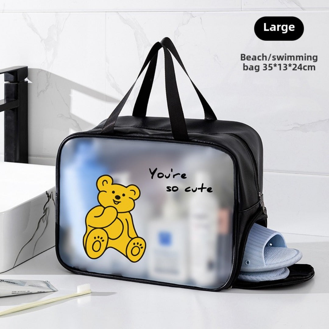 Cosmetics storage bag, wet and dry separation toilet bag, fitness transparent waterproof cosmetic bag, transparent makeup purse,Makeup bag with compartments, - SJB-DIAMOND ELITES