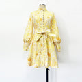Belt Lantern Sleeve Holiday Swing Dress Lootquake LLC