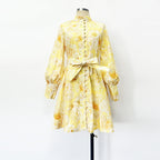 Belt Lantern Sleeve Holiday Swing Dress Lootquake LLC