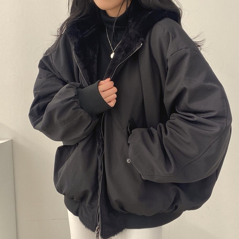 Simple, Loose And Thickened Cotton Coat On Both Sides Pi-Mart
