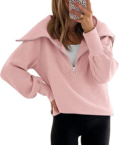 New Long-sleeve Zipper Drop Shoulder Pullover Hoodie Pi-Mart