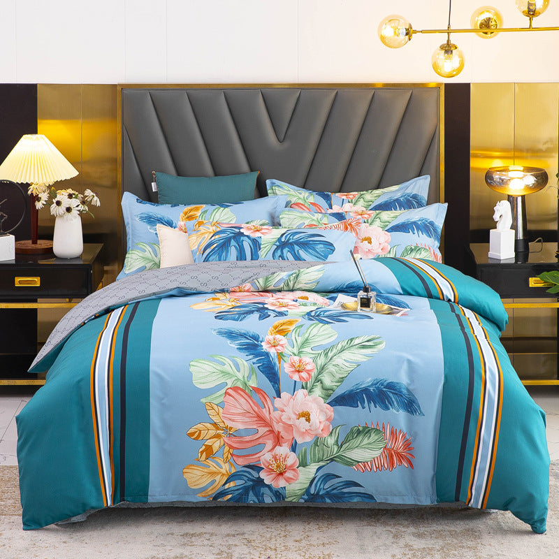 Thickened Brushed Four-piece Winter Bed Sheet And Duvet Cover Three-piece Bedding Set Pi-Mart