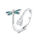Blue Dragonfly Ring Female Exquisite Epoxy