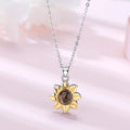 Silver Sunflower Projection Necklace for Women, S925
