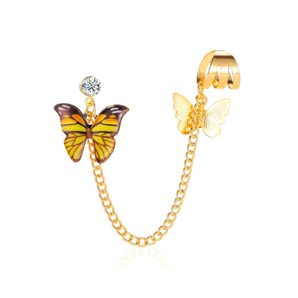 Fantasy Single Colorful Butterfly Earring