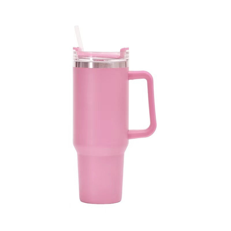 40oz Straw Coffee Insulation Cup With Handle Portable Car Stainless Steel Water Bottle LargeCapacity Travel BPA Free Thermal Mug Pi-Mart